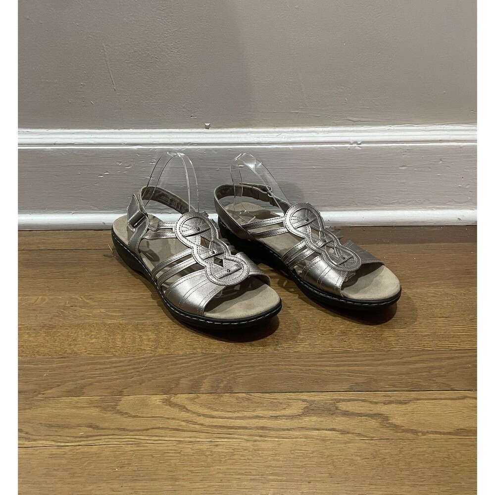 Clarks Ultimate Comfort Metalic Leisa Janna Pewter/Bronze‎ Sandal Size 12